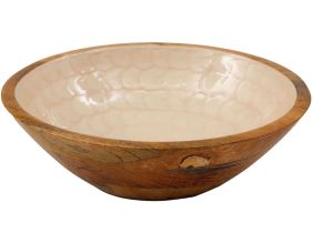 Bol en manguier et émail Nacre (25 cm)