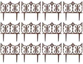 Bordure de jardin en fonte Valentine (Lot de 12)