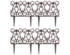 Bordure de jardin en fonte victorienne (Lot de 4)