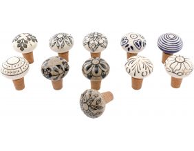 Bouchons de bouteille en céramique et liège (Lot de 12)