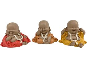 Bouddha décoratif voit entend et parle rieurs (Lot de 3)