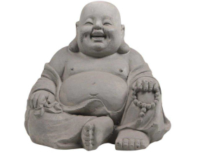 Bouddha rieur en polyrésine 46 x 42 x 42 cm (Anthracite)