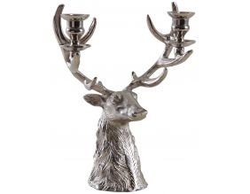 Bougeoir double tête de cerf en aluminium