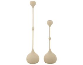 Bougeoir en métal Slimmy (Lot de 2) (Crème et doré)