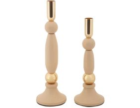 Bougeoir en métal Strek (Lot de 2) (Rose et doré)