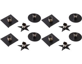 Bougeoir en métal laqué noir (Lot de 12)