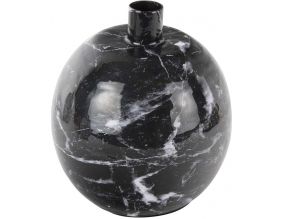 Bougeoire effet marbre 13 x 15 cm Marble (Noir)