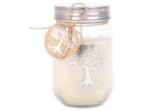 Bougie Mason Jar Tree of Life 12 cm