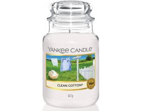 Bougie jarre en verre senteur coton frais (Grand modèle)