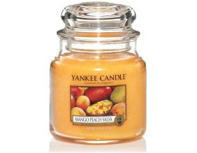 Bougie jarre en verre senteur mangue et pêche (Moyen modèle)