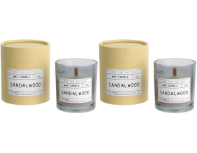 Bougie mèche en bois et boite kraft Factory (Lot de 2) (Bois de santal)