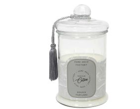 Bougie parfumée Bonbonnière 15,8 cm (Gris - senteur coton)