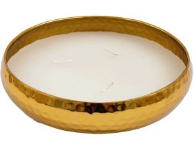 Bougie parfumée en aluminium doré (3 mèches)