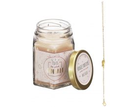 Bougie parfumée en bocal avec bijou surprise (Rêve poudré)