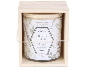 Bougie parfumée en coffret bois Nature (Senteur fleurs de printemps)