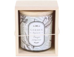 Bougie parfumée en coffret bois Nature (Senteur orchidée blanche)
