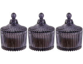 Bougie parfumée écrin en verre Bohème 6.5 x 9 cm (Gris)