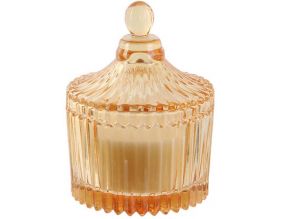 Bougie parfumée écrin en verre Bohème 6.5 x 9 cm (Jaune)