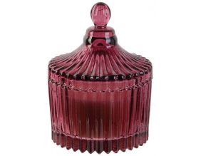 Bougie parfumée écrin en verre Bohème 6.5 x 9 cm (Prune)