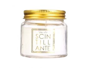 Bougie en pot message scintillant senteur fleur de coton (Blanc - Scintillante)