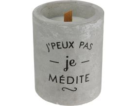 Bougie senteur linge frais pot en ciment (j'peux pas je médite)