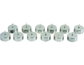 12 bougies argent LEDs (Leds jaunes)