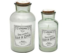 Bougies parfumées maison traditionnelle senteur fleur de coton et musc blanc (Lot de 2)