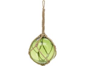 Boule en verre avec corde 12.5 cm (Vert)