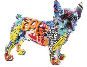 Bouledogue français en résine Graffiti (Tags)