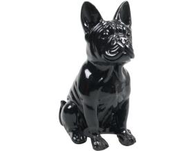 Bouledogue français en résine 20 cm (Noir)