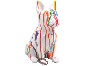 Bouledogue français en résine 20 cm (Multicolore)