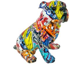 Bouledogue en résine Graffiti 22 x 16 x 22 cm