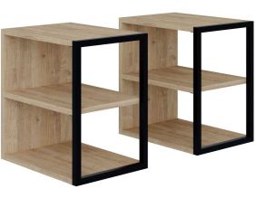 Bout de canapé en aggloméré Echo (Lot de 2) (Chêne)