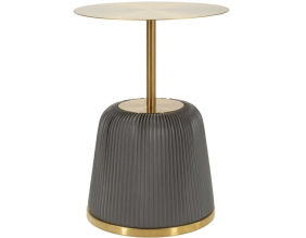 Bout de canapé en métal Egle 40 x 55 cm (Gris et Doré)