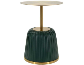 Bout de canapé en métal Egle 40 x 55 cm (Vert et doré)