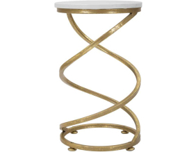 Bout de canapé en métal et marbre Spiral 27.5 x 47.5 cm