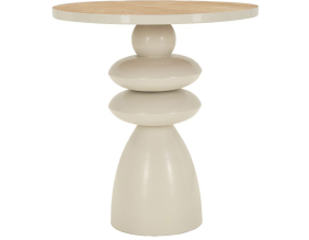 Bout de canapé en métal avec plateau en bois Top (45.5 x 49 cm)