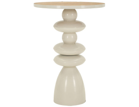 Bout de canapé en métal avec plateau en bois Top (45.5 x 63 cm)