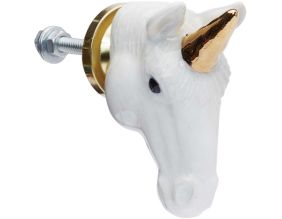 Bouton de porte animal en porcelaine (Tête de licorne)