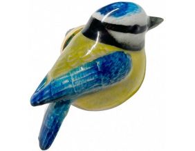 Bouton de porte animal en porcelaine (Mésange bleue)