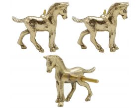 Bouton de porte en laiton recyclé Cheval (Lot de 3) (Droite)
