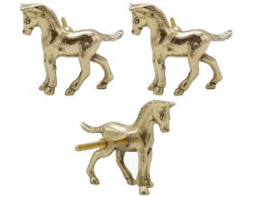 Bouton de porte en laiton recyclé Cheval (Lot de 3) (Gauche)