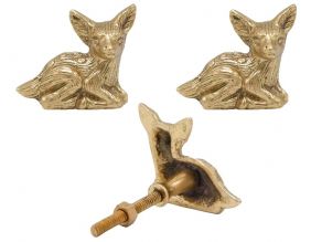 Bouton de porte en laiton recyclé Faon (Lot de 3) (Droite)