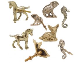 Boutons de porte animaux assortis en laiton recyclé (Lot de 8)