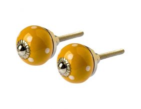 Boutons de porte en céramique à pois (Lot de 2)