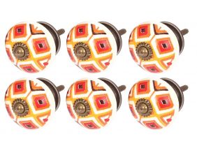 Boutons de porte en céramique Kasbah (Lot de 6) (Modèle 1)