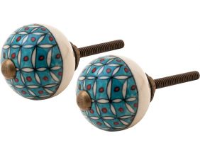 Boutons de porte motifs colorés (Lot de 2)