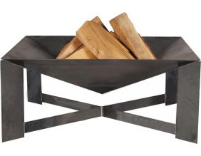 Brasero en acier pieds croisés design (Non peint)