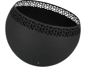 Brasero sphère design en métal (Noir - ajouré pois)