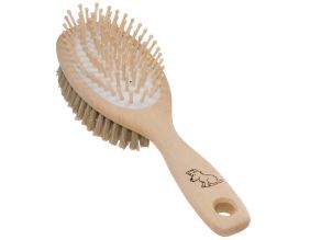 Brosse chien en soies claires et tiges de bois